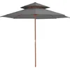 Image de vidaXL Vidaxl Parasol Double Avec Mât En Bois 270 Cm Anthracite