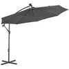 Image de vidaXL Vidaxl Parasol En Porte-À-Faux Led Et Mât En Acier 300cm Anthracite