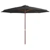 Image de vidaXL Parasol d'extérieur avec mât en bois 350 cm Anthracite44529