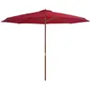 Image de vidaXL Vidaxl Parasol D'extérieur Avec Mât En Bois 350 Cm Bordeaux
