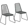 Image de vidaXL Chaises d'extérieur lot de 2 Résine tressée Noir44442