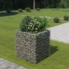 Image de Vidaxl Lit SurÃ©levÃ© Ã Gabion Acier GalvanisÃ© 90x90x100 Cm