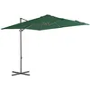 Image de vidaXL vidaXL Parasol en porte-à-faux avec mât en acier 250 x 250 cm Vert