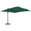 Image de vidaXL Parasol de jardin en porte-à-faux et poteau en aluminium vert44634