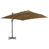 Image de vidaXL Parasol de jardin en porte-à-faux et poteau en aluminium taupe44638