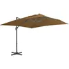 Image de vidaXL Vidaxl Parasol Déporté Avec Mât En Aluminium 300x300 Cm Taupe