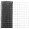 Image de vidaXL Grillage acier et revÃªtement en PVC 25 x 1 m gris