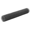 Image de vidaXL Grillage acier et revêtement en PVC 25 x 1 m gris