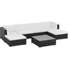 Image de Salon De Jardin 7 Pcs Avec Coussins RÃ©sine TressÃ©e Noir