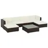 Image de vidaXL Salon de jardin 7 pcs avec coussins Résine tressée Marron44597