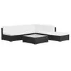 Image de vidaXL Salon De Jardin 6 Pcs Avec Coussins Résine Tressée Noir