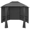 Image de vidaXL Chapiteau tente de jardin avec rideaux Hexagonal 360 x 265 cm