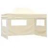 Image de vidaXL Tente pliable avec 3 parois 3 x 4,5 m Crème44972