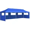 Image de vidaXL Vidaxl Tente De Réception Pliable Avec 5 Parois 3x9 M Bleu