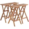 Image de vidaXL Vidaxl Tabourets De Bar Pliables 4 Pcs Bois De Teck Massif