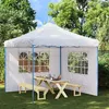 Image de vidaXL Paroi de tente de réception 2 pcs avec fenêtre PE Blanc 45113