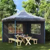 Image de vidaXL Paroi de tente de réception 2 pcs avec fenêtre PE Anthracite45117