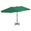 Image de vidaXL Parasol d'extérieur et mât en aluminium 460 x 270 cm Vert