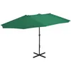 Image de vidaXL Vidaxl Parasol D'extérieur Et Mât En Aluminium 460 X 270 Cm Vert