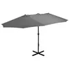 Image de vidaXL Parasol d'extérieur poteau en aluminium 460x270 cm anthracite