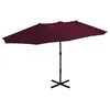 Image de vidaXL Parasol d'extérieur avec mât en aluminium rouge bordeaux