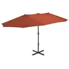 Image de vidaXL Parasol d'extérieur avec poteau en aluminium terre cuite44872