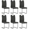 Image de vidaXL Chaises à manger cantilever lot de 6 gris similicuir275462