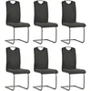 Image de vidaXL Vidaxl Chaises De Salle À Manger Cantilever 6 Pcs Gris Similicuir