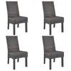 Image de vidaXL Chaises à manger lot de 4 marron rotin Kubu et bois de manguier