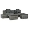 Image de vidaXL Salon de jardin 4 pcs avec coussins Résine tressée Gris44724