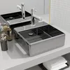 Image de vidaXL Lavabo avec trop-plein 41 x 41 x 15 cm Céramique Argenté