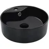 Image de vidaXL vidaXL Lavabo avec trop-plein 36x13 cm Céramique Noir