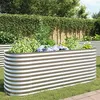 Image de vidaXL Lit surélevé de jardin 240x80x81 cm Acier galvanisé Argenté