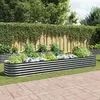 Image de vidaXL Lit surélevé de jardin 400x80x44 cm Acier galvanisé Gris