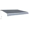 Image de vidaXL Auvent pliable manuel 400 cm Bleu/blanc