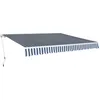 Image de Auvent Pliable Manuel 400 Cm Bleu/Blanc Vidaxl