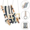 Image de vidaXL Balançoire pour bébé avec ceinture de sécurité Coton Bois Bleu