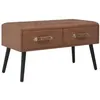 Image de vidaXL Table basse Marron foncé 80x40x46 cm Similicuir