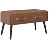 Image de vidaXL Table Basse Marron Foncé 80x40x46 Cm Similicuir