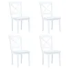 Image de vidaXL Chaises à manger lot de 4 blanc bois d'hévéa massif247357