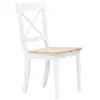Image de vidaXL Chaises à manger lot de 2 blanc et bois clair bois hévéa massif247358