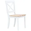 Image de vidaXL Chaises Ã  manger lot de 2 blanc et bois clair bois hÃ©vÃ©a massif