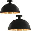Image de Vidaxl Plafonniers 2 Pcs Noir Et DorÃ© Semi-SphÃ©rique E27