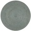 Image de vidaXL Tapis fait à la main Jute Rond 150 cm Vert olive133670