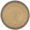 Image de vidaXL Tapis fait à la main Jute avec bord gris 90 cm133674