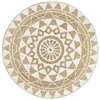 Image de vidaXL Tapis fait à la main Jute avec imprimé blanc 90 cm133695