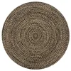 Image de vidaXL Tapis fait à la main Jute Noir et naturel 120 cm
