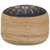 Image de Pouf Fait Ã La Main Bleu 45 X 30 Cm Jute
