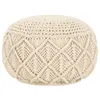 Image de vidaXL Pouf fait à la main en macramé 45 x 30 cm Coton248089
