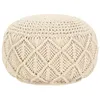 Image de Vidaxl Pouf Fait Ã La Main En MacramÃ© 45 X 30 Cm Coton